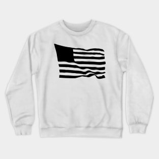 Black and White American Flag Silhouette Crewneck Sweatshirt